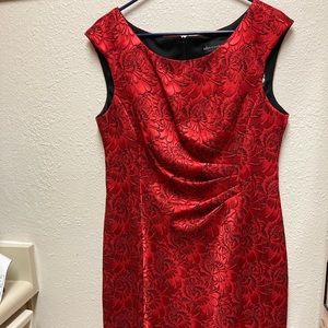 Connected Apparel Red/Black Dress Size 12